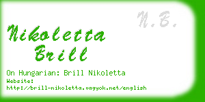 nikoletta brill business card